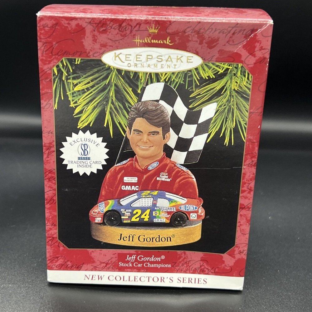 Hallmark Nascar Series Ornament Jeff Gordon Stock Car Champions #1 1997 Card